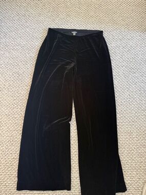 J. Jill Black Wide-Leg Velvet Pants